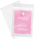 iMailer - 100 Pcs- 6" x 9" Plastic Zip Poly Bags- Clear Resealable Zip Bag for A7 A8 A9 Cards & Envelopes, Bakery, Cookies, Candies - Image 2
