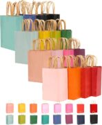 qiqee 32-Packs Paper Bags with Handles Bulk 8.26"×6"×3.15" Small Gift Bags 16 Different Senior Color Bags Multiple Uses（Small Size） - Image 2