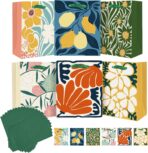 qiqee 7.9"x4.3"x9.6" 6PCS Clash Flowers Paper Gift Bags with Tissue Paper Handles Medium Size Bags（12pcs Tissue Paper ） - Image 2