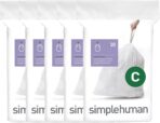 simplehuman Code C 100 Count, Dispenser Packs Custom Fit Liners, Drawstring Trash Bags, 10-12 Liter / 2.6-3.2 Gallon, White - Image 2