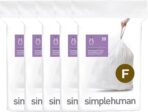 simplehuman Code F 100 Count, Dispenser Pack Custom Fit Liners, Drawstring Trash Bags, 25-30 Liter / 6.6-8 Gallon, White - Image 2