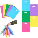 ysmile Colorful Plastic Shopping Bag Small Business Poly Die Cut with Handle Plastic Merchandise Bag for Retail 7.8"x11.8" 100 ct - Image 2