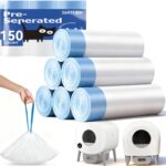 150 Count Automatic Cat Litter Box Bags Compatible with Cmg Fmo Fstg Robot Litter box, Pre-Seperated Thick Self-Cleaning Cat Litter Box Replacement Liners with Drawstring Heavy Duty-26"x11.8" - Image 2