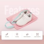 pack all Kids Shoe Bag for Travel, Water-Resistant Shoe Pouch for Gym, Odor-Resistant Soccer Cleats Bag for Sport, Cute Design for Girls, Boys, Toddlers (Pink) - Image 3