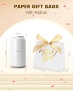 60 Pack Small Thank You Gift Bags, 4.5x1.8x3.9in Party Favor Bags Boxes with Bow Ribbon, Small Paper Gift Bags with Gold Foil Printed, Mini Candy Treat Bags for Birthday Wedding Party Holiday - Image 3