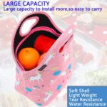 FlowFly Neoprene Lunch Tote Insulated Thermal Reusable Lunch Bag Box for Boys Men with Zipper,Unicorn - Image 3