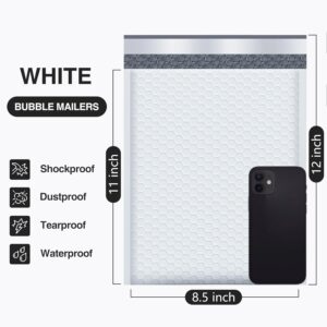 UCGOU Bubble Mailers 8.5x12 Inch White 25 Pack Usable Size 8.5x11 Poly Padded Envelopes #2 Medium Mailing Opaque Packaging Postal Self Seal Waterproof Boutique Shipping Bags for Clothes Makeup - Image 3