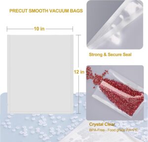 MAGIC SEAL Chamber Vacuum Sealer Bags - 10 x 12 Inch Smooth Vacuum Seal Bags for Food Storage, BPA Free, Pack of 100 Pre-Cut, Non-Textured, NOT Compatible with FoodSaver-Type Vacuum Sealers - Image 3