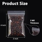 500 PCS 3" x 4" Small Plastic Bags for Jewelry Mini Clear Plastic Poly Bag 2 Mil with Resealable Lock Seal Zipper for Storage Gifts Candy Screws - Image 3