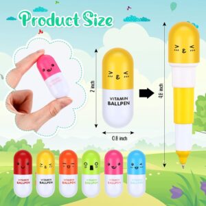 Lincia Pen Pills Bulk Pharmacy Gifts Ballpoint Pen Cute Cartoon Emotion Ball Novelty Face Retractable for Nurse Week School Doctor, 6 Colors(100 Pcs) - Image 3