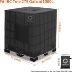 IBC Tote Cover,Zipper,420D Heavy Duty Nano Materials Waterproof,Fit 275 Gallon Water Tank(Black) - Image 3