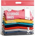 3 Gallon Zipper Lock Plastic Bags with Handle and Bottom,16"x18"x5'',Extra Large Size Reusable Storage Bag with Double Zip for Clothing,Travel,Moving,Beach,BPA-Free,3-Mil Thick - Image 2