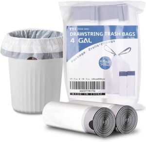 4 Gallon Trash Bags, 40 Count Drawstring Garbage bags, Thickened Unscented Wastebasket Liners for Bathroom Bedroom Office - Image 2