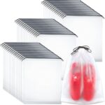 50 Pack Shoe Bags for Travel, 15.7" x 11.8" Large Clear Travel Shoe Bag Vacation Essentials Cruise Essentials Portable Drawstring Packing for Men & Women - Image 2