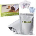 60pcs 1 Quart Mylar Bags for Food Storage with Oxygen Absorbers 400cc and Labels, Extra Thick 10 Mil - 7x10 Inch Zipper Pouches Resealable for Long Term Food Container Sets - Heat Sealable - Image 2