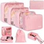 BAGAIL 8 Set Packing Cubes Luggage Packing Organizers for Travel Accessories-Blush Pink - Image 2