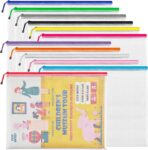 JARLINK A3 (16.5x12.6 in, 12 Pcs) Mesh Zipper Pouch, 12 Colors Extra Large Zipper Bags, Waterproof File Pouches for Office Supplies, Puzzles, Board Game, School, Travel Accessories & Craft Projects - Image 2