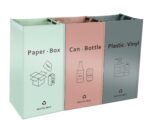 JIALAI HOME Separate Recycling Bin for Kitchen Home - Indoor Recycle Bins (Pink, Green, Gray) Waste Trash Sorting Bins, Reusable Waterproof Affordable Recycle Bags, Pack of 3 Bags - Image 2