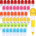 Lincia Pen Pills Bulk Pharmacy Gifts Ballpoint Pen Cute Cartoon Emotion Ball Novelty Face Retractable for Nurse Week School Doctor, 6 Colors(100 Pcs) - Image 2