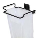 Metal Trash Bag Holder for Kitchen,Office,Dorm Room,Hanging Trash Can, Under Cabinet Hanger Rack,Space Saving Garbage Hook,Bag Holder for Plastic Bags (Black, 9.3 * 5.9'') - Image 2