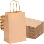OUTUXED 60pcs 5.25x3.2x8in Small Gift Bags, Brown Paper Bags with Handles Bulk for Gift, Shopping, Birthday, Wedding, Business Party (Kraft) - Image 2