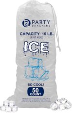 Party Bargains 15 lb Plastic Drawstring Ice Bags 50 Count 24″ x 14″ Durable Heavy Duty Ice Storage Bags for Parties Catering Coolers Outdoor Events | Tear Resistant, Leak Proof, Easy Carry Closure, BPA Free, Commercial Use - Image 2