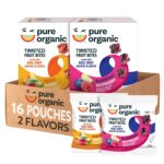 Pure Organic Twisted Fruit Bites, Kids Snacks, Fruit Snacks, Variety Pack (16 Pouches) - Image 2