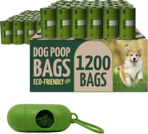 Reli. Biodegradable Dog Poop Bags w/Holder (1200 Count - 80 Rolls Bulk) | Leash Clip Dispenser | 9x13" Large Dog Bags for Poop | Green Eco-Friendly Oxobiodegradable Waste Disposal Refills (Unscented) - Image 2