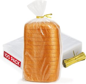 Reusable Plastic Bread Bags - 100 Pack Clear Loaf Bags for Homemade Bread - Perfect for Baked Goods Storage - Image 2