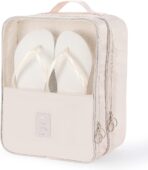 Shoe Bag for Travel, Travel Shoe Bag for Packing, Hold 3 Pairs of Shoes, Travel Essentials for Flying Shoe Organizer Shoe Storage Bag for Travel Light Beige - Image 2