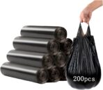 Small Black Trash Bags,200 Counts Thicken Value Pack 4 Gallon Trash Bag,Small Garbage Bags for Office,Kitchen,Bedroom Waste Bin - Image 2