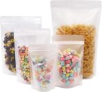 SumDirect 50Pcs 5x8 inches Matte Frosted (Not Clear) Zipper Resealable Stand Up Drink Bags,Snack Food Tea Packing Drinking Pouches - 5x8inches - Image 2