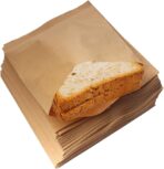 WAYDA 100 Pack Sandwich Bags Kraft Paper Bakery Bags Unbleached Cookies Bags for Pastry, Hamburger, Bagel, Toast, Snacks, Treats and Party Favors - Image 2