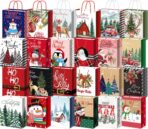 WLUSEAXI 24PCS Large Christmas Gift Bags Bulk With Handles, Paper Holiday Gift Bags with 24 Assorted Design Big Size for Wrapping Xmas Present 13 X 10.3 X 4.7 Inches - Image 2