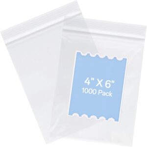 joybest 4 X 6 Inch (1000 Pcs) Clear Plastic Bags, Reclosable Zipper Poly Bags with Resealable Zip Top Lock for Prints, Snacks, Jewelry, Crafts, Office Supplies - Image 2