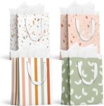 slapaflife Gift Bags Medium Size, Tissue Paper for Gift Bags Incl.Cards & Self-adhesive Envelope - Reusable & For Birthday, Mothers Day, Wedding, Baby Shower and Any Occasion.(4 Pack- 9") - Image 2